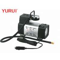 DC 12V Air Compressor Matel Tyre Pump with light Portable Silver Metal Mini Inflator 12v car tire inflator with led light